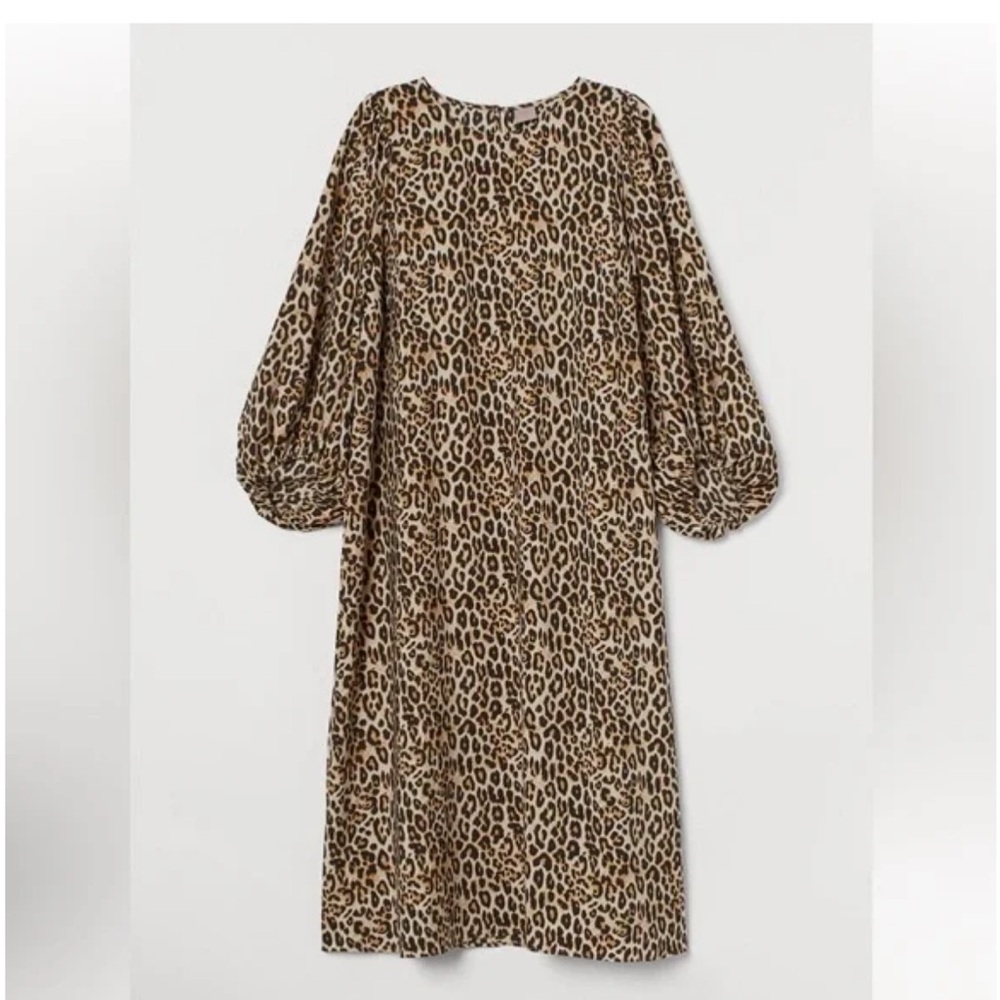 H&M Animal Print ballon Long Sleeve Dress